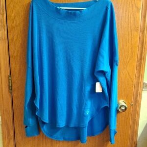 Free People Blue Long Sleeve Tee